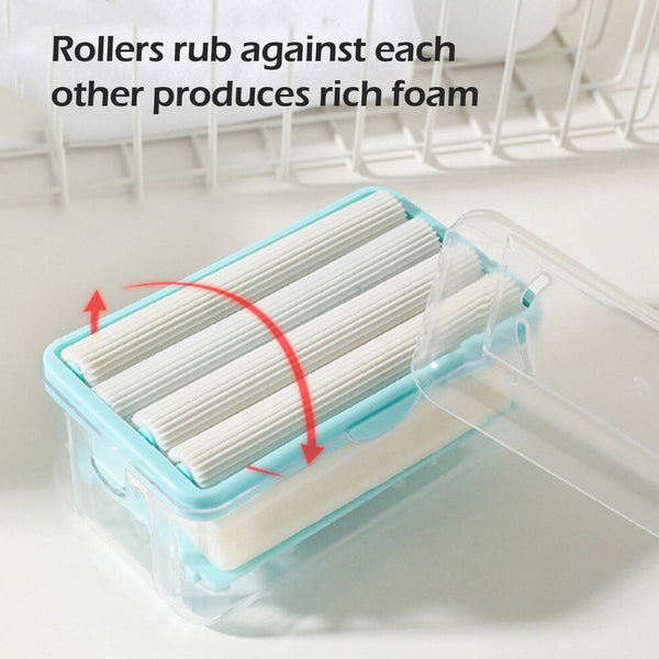 MAPPERZ Soap Dish with Drain Multifunctional Soap Dish Soap Cleaning Storage Foaming Box for Home Bathroom Kitchen Keep Soap Dry& Easy to Clean