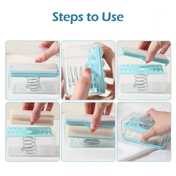 MAPPERZ Soap Dish with Drain Multifunctional Soap Dish Soap Cleaning Storage Foaming Box for Home Bathroom Kitchen Keep Soap Dry& Easy to Clean